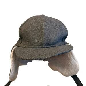Pugs Gray Trapper Hat Men's OS w/Sherpa Lined Ear Flaps Hiking Outdoors Winter